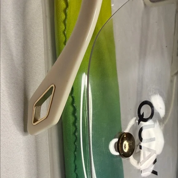 Quay Australia Oversized Square Sunglasses in Ivory frame/ Brown Gradient Lenses - Picture 5 of 10